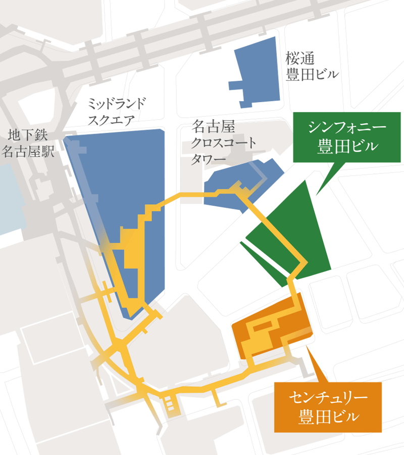 当社ビル群と連結された地下環状ネットワーク